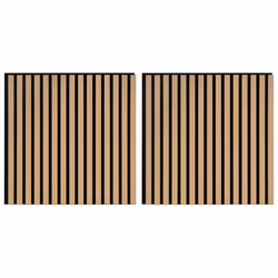 vidaXL Acoustic Wall Panels 2 pcs Slatted 60.5x60 cm Oak Veneer acoustic panel