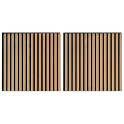 vidaXL Acoustic Wall Panels 2 pcs Slatted 60.5x60 cm Oak Veneer acoustic panel