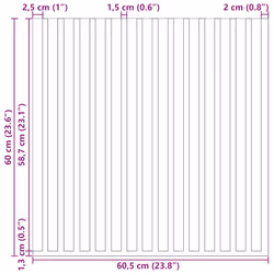vidaXL Acoustic Wall Panels 2 pcs Slatted 60.5x60 cm Oak Veneer acoustic panel