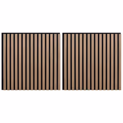 vidaXL Acoustic Wall Panels 2 pcs Slatted 60.5x60 cm Oak Veneer acoustic panel
