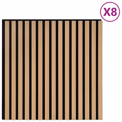 vidaXL Acoustic Wall Panels 8 pcs Slatted 60.5x60 cm Oak Veneer acoustic panel