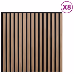 vidaXL Acoustic Wall Panels 8 pcs Slatted 60.5x60 cm Oak Veneer acoustic panel