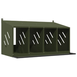vidaXL Chicken Nesting Box with 8 Compartments Olive Green Metal - olive green, 106,5 x 64 x 59,5 cm
