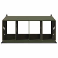 vidaXL Chicken Nesting Box with 8 Compartments Olive Green Metal - olive green, 106,5 x 64 x 59,5 cm - Additional view 4