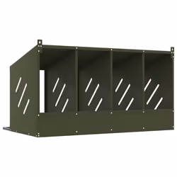 vidaXL Chicken Nesting Box with 8 Compartments Olive Green Metal - olive green, 106,5 x 64 x 59,5 cm - Additional view 7
