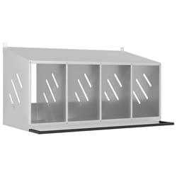 vidaXL Chicken Nesting Box with 8 Compartments Olive Green Metal - galvanized silver, 106,5 x 64 x 59,5 cm