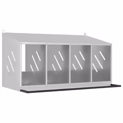 vidaXL Chicken Nesting Box with 8 Compartments Olive Green Metal - galvanized silver, 106,5 x 64 x 59,5 cm