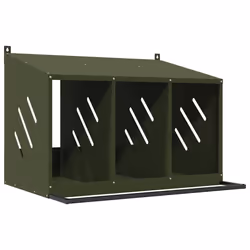 vidaXL Chicken Nesting Box with 8 Compartments Olive Green Metal - olive green, 80 x 64 x 59,5 cm