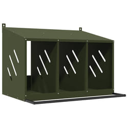 vidaXL Chicken Nesting Box with 8 Compartments Olive Green Metal - olive green, 80 x 64 x 59,5 cm