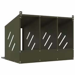 vidaXL Chicken Nesting Box with 8 Compartments Olive Green Metal - olive green, 80 x 64 x 59,5 cm - Additional view 5
