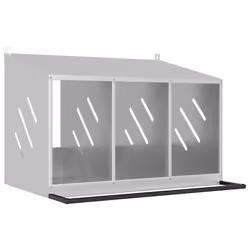 vidaXL Chicken Nesting Box with 8 Compartments Olive Green Metal - galvanized silver, 80 x 64 x 59,5 cm