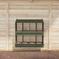 vidaXL Chicken Nesting Box with 8 Compartments Olive Green Metal - olive green, 106,5 x 79 x 109,5 cm - Additional view 5