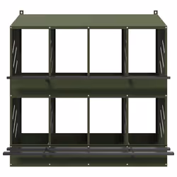 vidaXL Chicken Nesting Box with 8 Compartments Olive Green Metal - olive green, 106,5 x 79 x 109,5 cm - Additional view 6