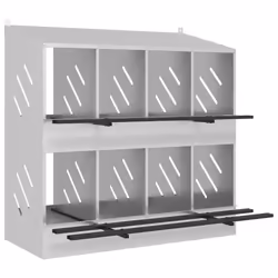 vidaXL Chicken Nesting Box with 8 Compartments Olive Green Metal - galvanized silver, 106,5 x 79 x 109,5 cm