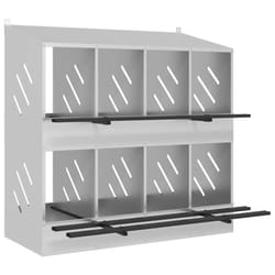 vidaXL Chicken Nesting Box with 8 Compartments Olive Green Metal - galvanized silver, 106,5 x 79 x 109,5 cm
