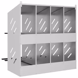 vidaXL Chicken Nesting Box with 8 Compartments Olive Green Metal - galvanized silver, 106,5 x 79 x 109,5 cm - Additional view 5