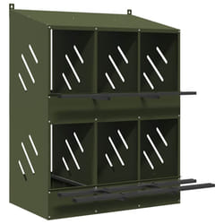 vidaXL Chicken Nesting Box with 8 Compartments Olive Green Metal - olive green, 80 x 79 x 109,5 cm