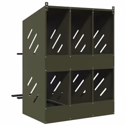 vidaXL Chicken Nesting Box with 8 Compartments Olive Green Metal - olive green, 80 x 79 x 109,5 cm - Additional view 6