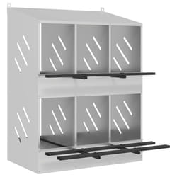 vidaXL Chicken Nesting Box with 8 Compartments Olive Green Metal - galvanized silver, 80 x 79 x 109,5 cm