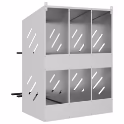 vidaXL Chicken Nesting Box with 8 Compartments Olive Green Metal - galvanized silver, 80 x 79 x 109,5 cm - Additional view 5