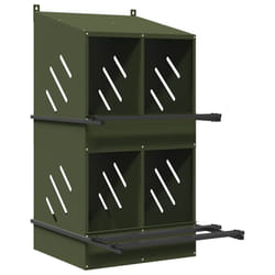 vidaXL Chicken Nesting Box with 8 Compartments Olive Green Metal - olive green, 54 x 79 x 109,5 cm