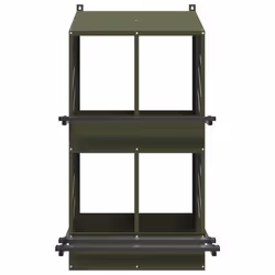 vidaXL Chicken Nesting Box with 8 Compartments Olive Green Metal - olive green, 54 x 79 x 109,5 cm - Additional view 5