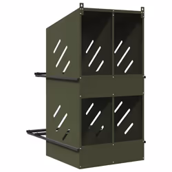 vidaXL Chicken Nesting Box with 8 Compartments Olive Green Metal - olive green, 54 x 79 x 109,5 cm - Additional view 7