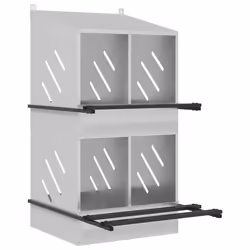 vidaXL Chicken Nesting Box with 8 Compartments Olive Green Metal - galvanized silver, 54 x 79 x 109,5 cm