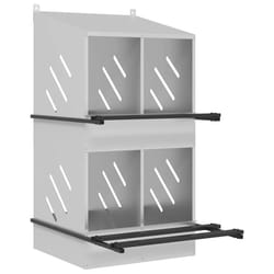 vidaXL Chicken Nesting Box with 8 Compartments Olive Green Metal - galvanized silver, 54 x 79 x 109,5 cm
