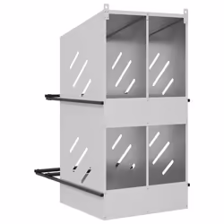 vidaXL Chicken Nesting Box with 8 Compartments Olive Green Metal - galvanized silver, 54 x 79 x 109,5 cm - Additional view 6