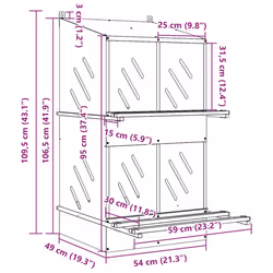 vidaXL Chicken Nesting Box with 8 Compartments Olive Green Metal - galvanized silver, 54 x 79 x 109,5 cm - Additional view 8