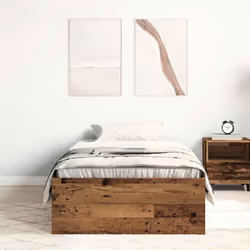 vidaXL Bed Frame Bedroom Mattress Foundation Guest Room Bedstead Bed Base - old wood, 75 x 190 cm