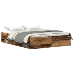 vidaXL Bed Frame Bedroom Mattress Foundation Guest Room Bedstead Bed Base - old wood, 150 x 200 cm