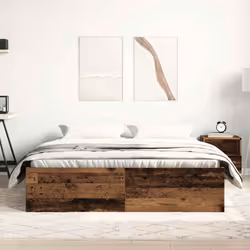 vidaXL Bed Frame Bedroom Mattress Foundation Guest Room Bedstead Bed Base - old wood, 150 x 200 cm
