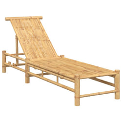 vidaXL Sun Lounger with Cushions 55x199x30 cm Bamboo sunbed sun bed lounge bed - brown