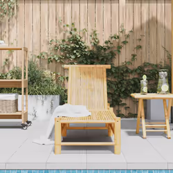 vidaXL Sun Lounger with Cushions 55x199x30 cm Bamboo sunbed sun bed lounge bed - brown