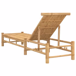 vidaXL Sun Lounger with Cushions 55x199x30 cm Bamboo sunbed sun bed lounge bed - brown - Additional view 5