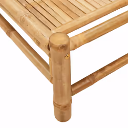 vidaXL Sun Lounger with Cushions 55x199x30 cm Bamboo sunbed sun bed lounge bed - brown - Additional view 7