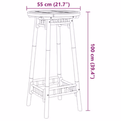 vidaXL Outdoor Bar Table Round Ã55x100 cm Bamboo bar outside table