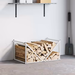 vidaXL Firewood Rack Black 70x43x34.5 cm Cold-rolled steel - white - Additional view 2