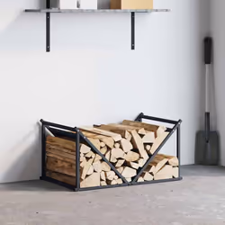 vidaXL Firewood Rack Black 70x43x34.5 cm Cold-rolled steel - anthracite