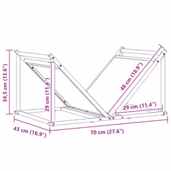 vidaXL Firewood Rack Black 70x43x34.5 cm Cold-rolled steel - olive green - Additional view 3