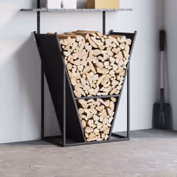 vidaXL Firewood Rack White 69.5x35x81 cm Cold-rolled steel - black - Additional view 2