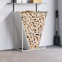 vidaXL Firewood Rack White 69.5x35x81 cm Cold-rolled steel - white - Additional view 2