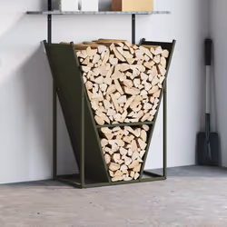 vidaXL Firewood Rack White 69.5x35x81 cm Cold-rolled steel - olive green - Additional view 2