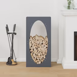 vidaXL Firewood Rack 50x23x100 cm Weathering Steel fireplace log holder - anthracite - Additional view 2