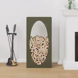 vidaXL Firewood Rack 50x23x100 cm Weathering Steel fireplace log holder - olive green