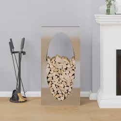 vidaXL Firewood Rack 50x23x100 cm Weathering Steel fireplace log holder - stainless steel
