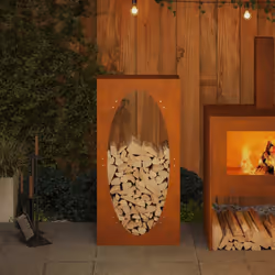 vidaXL Firewood Rack 50x23x100 cm Weathering Steel fireplace log holder - weathering steel