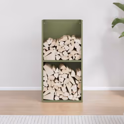 vidaXL Firewood Rack Olive Green 40x30x80 cm Cold-rolled steel - olive green